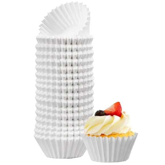 500pcs Mini Cupcake Liners, Small Baking Cups for Mini Muffins, Brownie Bites, Cheesecake, Party Treats, Greaseproof, No Smell, Oven Safe Up to 425F, Perfect for Birthdays, Holidays,Showers, White