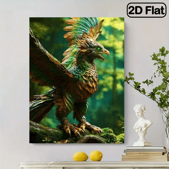 500pcs Mythical Griffin Puzzle, 20.4x15 Inch Cardboard Jigsaw, Perfect Portable High-Quality Printing for Couples, Birthday Gift