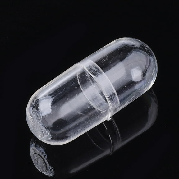 500pcs Openable Plastic Bead Containers Capsule Shaped Container Clear 2.4x1.05cm Inner Diameter: 0.85cm Capacity: 1ml(0.03 fl. oz)