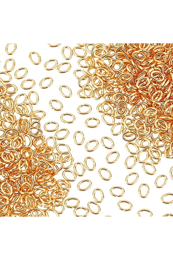500pcs Oval Jump Rings 18K Gold Plated Open Ring Connectors 3x4mm Brass Open Jump Rings 21 Gauge