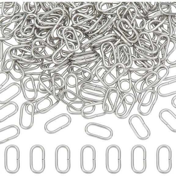 500pcs Oval Linking Rings 304 Stainless Steel Link Connectors Oval Jump Rings Keychain Metal Jewelry Links for Women Jewelry Making Accessories 10x5x1mm Silver