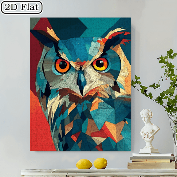 500pcs Owl Jigsaw Puzzle with Vibrant Colors Intricate Design - Thick Durable Pieces, Seamless Fit for Beginners , Challenging DIY Puzzle for Home Office Decor - Multicolor Owl Art Puzzle for Fami