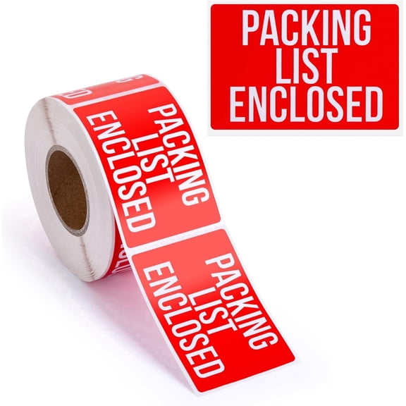 500pcs Packing List Enclosed Stickers, 2" x 3" Packing List Labels for Freight Shipments, Shipping Receiving