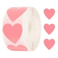 thumbnail image 1 of Uxcell 1 Inch Vinyl Heart Stickers Self-Adhesive Stickers Label for Shop Home Office 500 Pcs Pink, 1 of 6