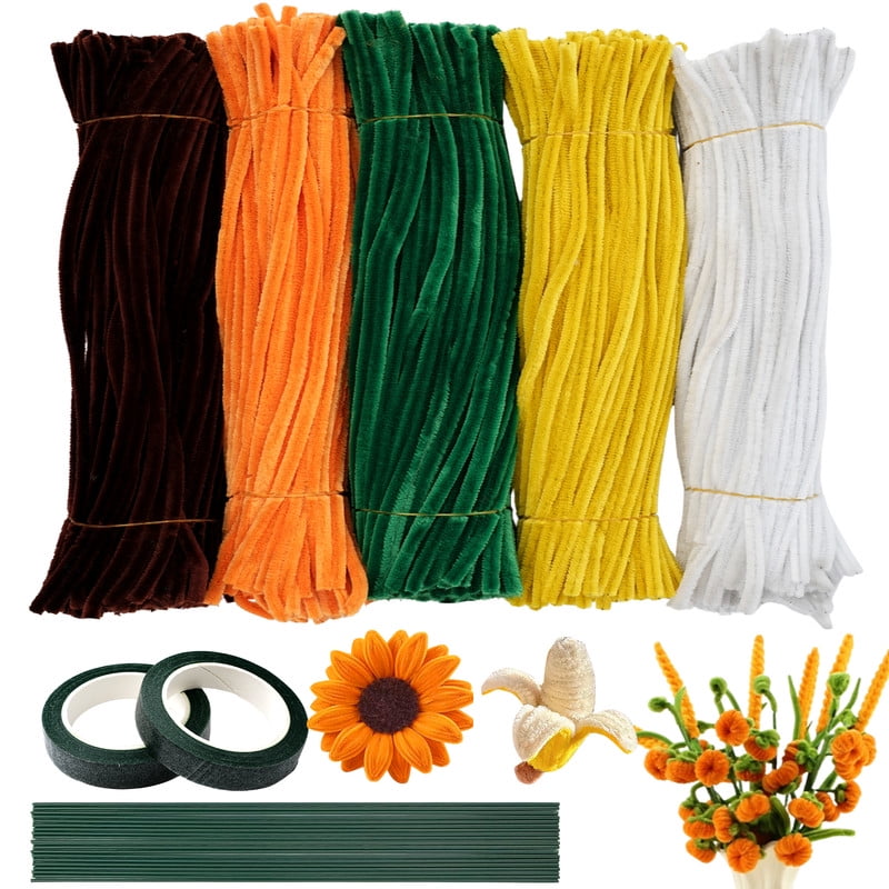 500pcs Pipe Cleaners Chenille Stems for Flowers Craft Supplies Bulk Fluffy Fuzzy Sticks