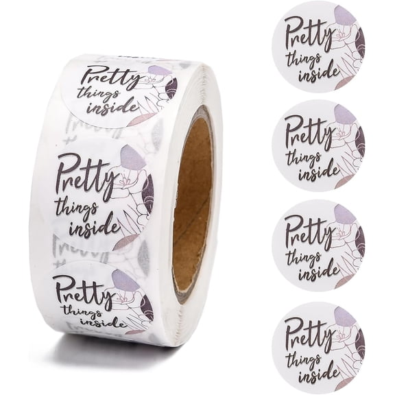 500pcs Pretty Things Inside Stickers Adhesive Roll Sticker Labels for Envelopes Mailers and Bags Mixed Color 25mm