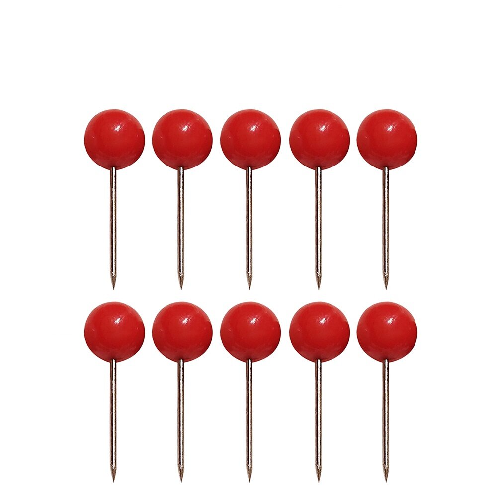 500pcs Push Pins Round Ball Head Map Tacks with Stainless Point for Office  Home Crafts DIY Marking (Red)