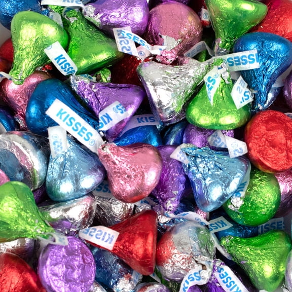 450ct Rainbow Foiled Milk Chocolate Kisses For Party Favors, Candy Buffets & More
