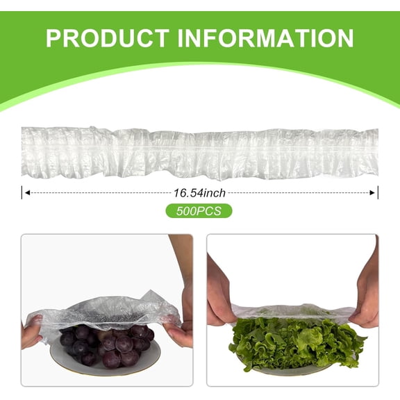 500pcs Reusable Elastic Food Covers - Universal Stretchable Clear Adjustable Plastic Plate & Bowl Covers, Kitchen Baking Picnic,Outdoor Fresh Keeping Bags, Food Storage Bread Proofing Cover.