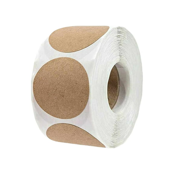 Pack Of 500 Brown Round Craft Sticker Adhesive Labels For Festives Decorations And Product Marking Packaging