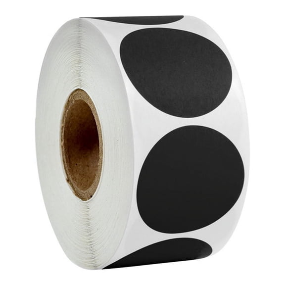 500pcs Round Blank Handmade Stickers DIY Blank Labels for Scrapbooking, Handmade Gifts and Decorative Labeling,1 roll * label stickers(500pcs),Black
