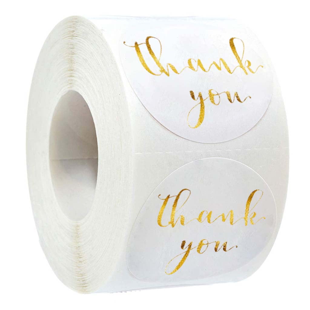 500pcs Round Thank You Stickers Gold Foil Seal Labels Wedding Envelope ...