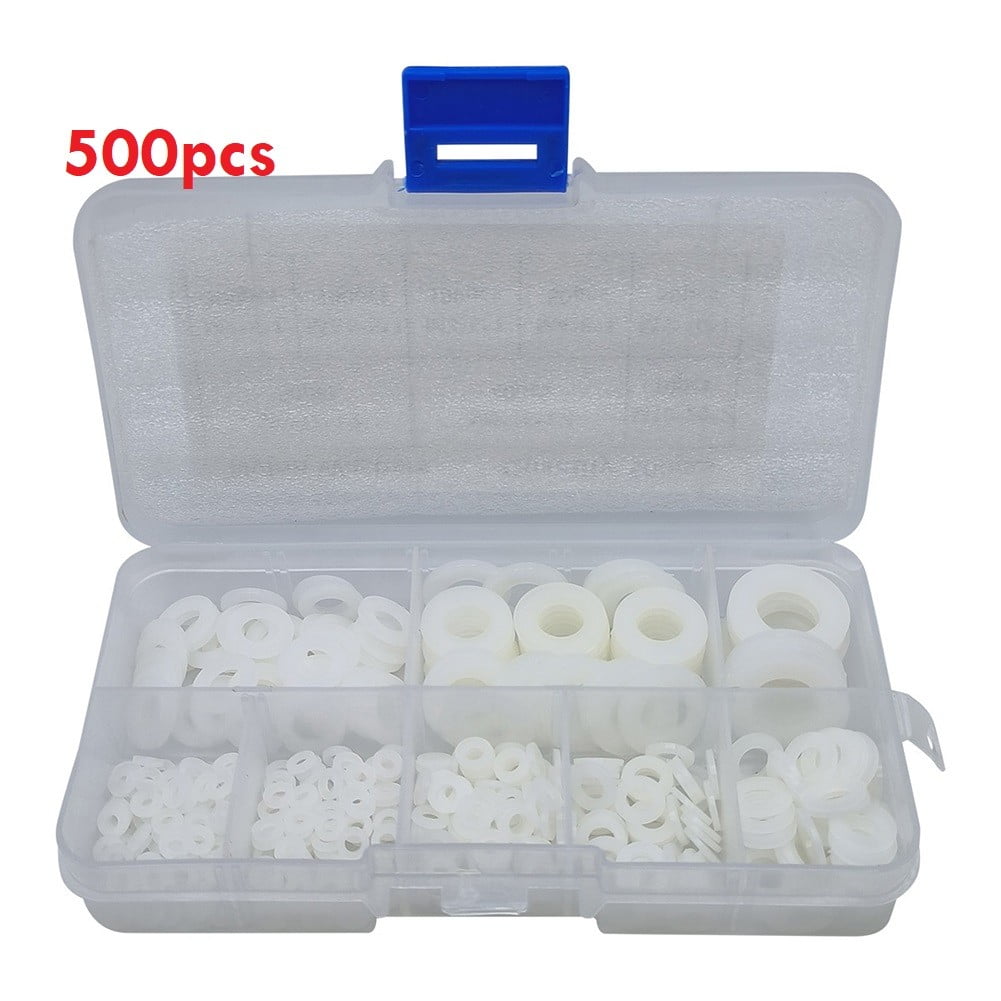 500pcs Set 2mm 10mm Nylon Washers White Washer Industrial Fixing Head 500pcs-set-2mm-10mm-nylon-washers-white-washer-industrial-fixing-head