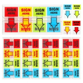 500pcs Sign Here Stickers,Labels Stickers Adhesive Tabs Post Flags for Home Office School (4 Colors)