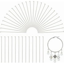 500pcs Stainless Steel Head Pins Metal Eye Pins Findings 40mm Straight Flat Head Pins Earring Pins for Jewelry Making