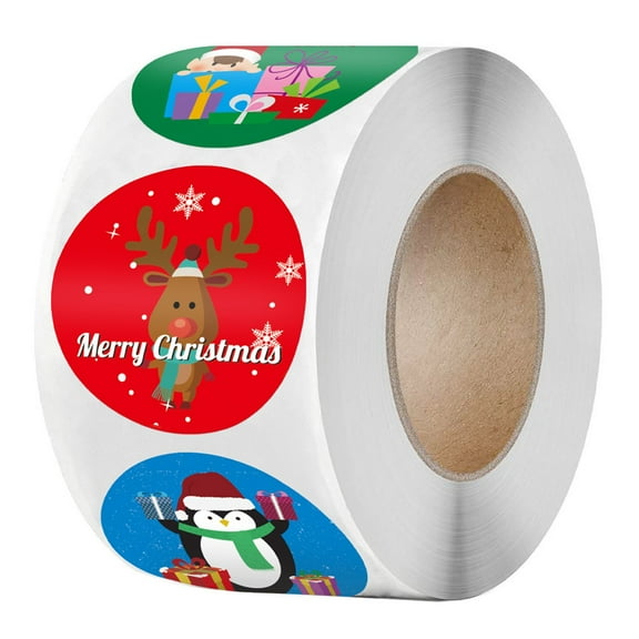 500pcs Stickers/Roll Stickers Christmas Stickers Christmas Holiday Decoration Gift Self Adhesive Stickers/ 500Pc Christmas Stickers 3.8Cm