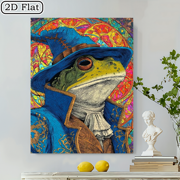 500pcs Stylized Frog Jigsaw Puzzle Suitable for Families - Picture (14.96" x 10.24) Cardboard Brain Game, Stress-Relieving Art Activity, /Christmas Gift for Gamers, Art Lovers Couples