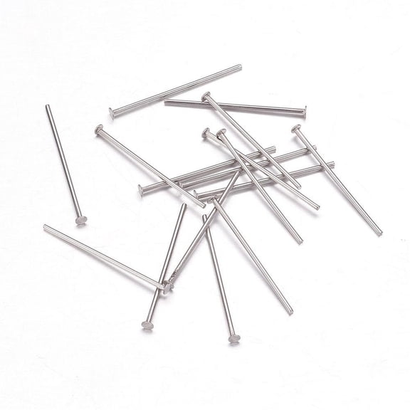 500pcs Tarnish Resistant 304 Stainless Steel Flat Head Pins Stainless Steel color 20x0.7mm Head: 1.5mm