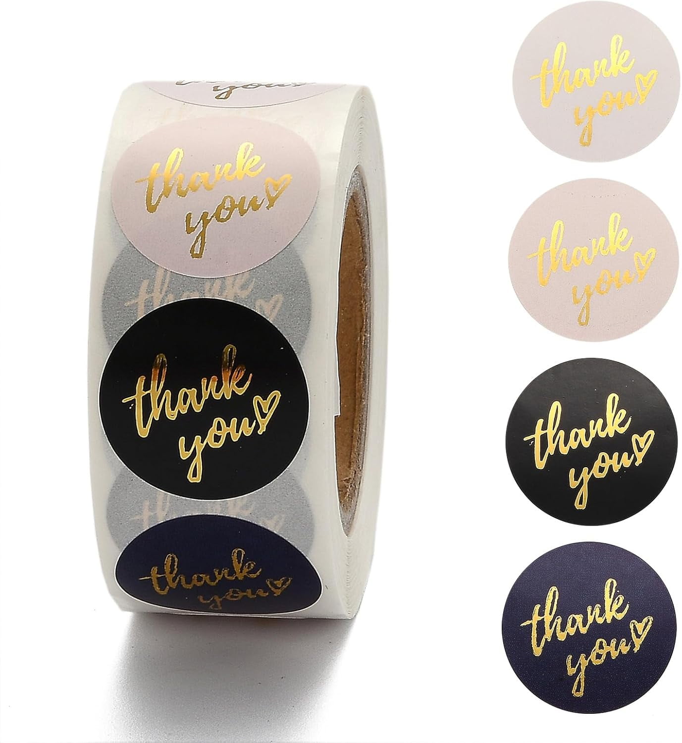500pcs Thank You Gold Stickers 2Classic Colors with Gold Foil Design ...