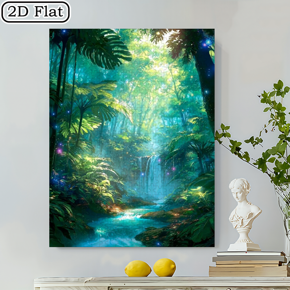 500pcs Tropical Rainforest Jigsaw Puzzle Suitable for Families - Wall-Scale Challenge with Vibrant Jungle Scene, Portable Cardboard Box, High-Difficulty Gift for Gamers, Birthday, New Year, for Tr