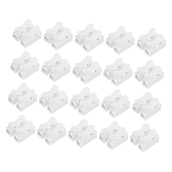 500pcs Two-Position Terminal Quick Connector Spring Wire Connector Wire Quick Connectors Terminal Block Connector Electrical Ring Terminals Screw Terminal Block Push Pp White