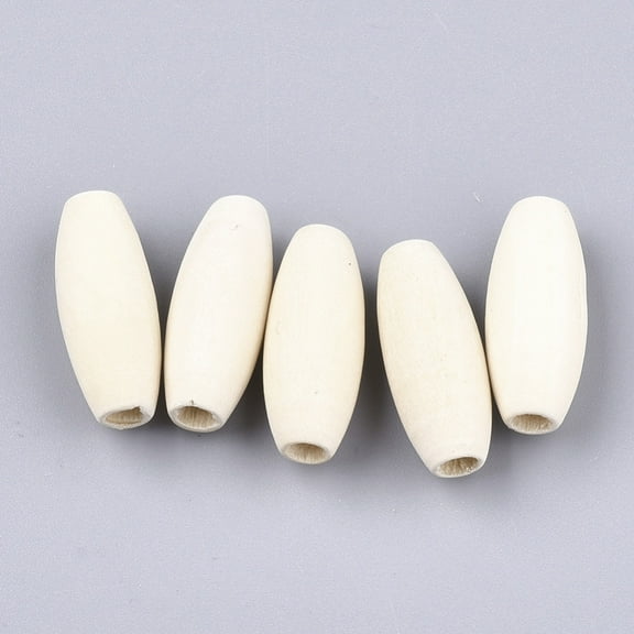 500pcs Unfinished Natural Wooden Beads Long Oval Wood Beads Oval Old Lace 24.5x9.5~10mm Hole: 3.5~4mm