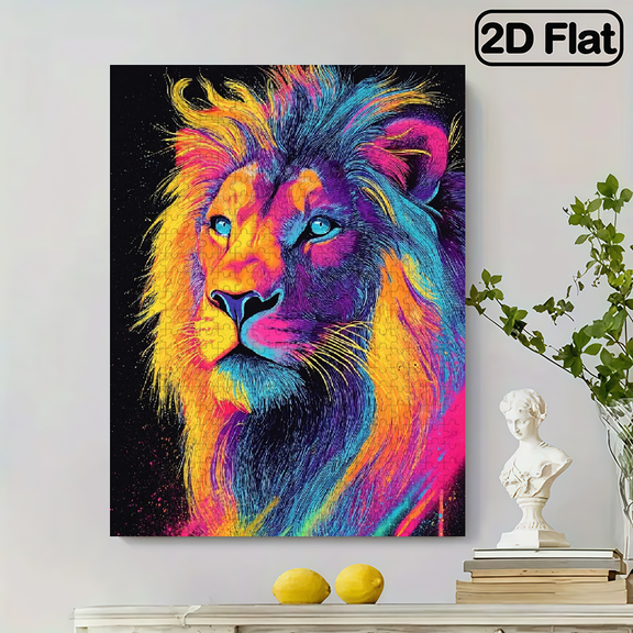 500pcs Vibrant Lion Head Jigsaw Puzzle, Engaging Imaginative Game for Adults, Perfect Home Decor Display, Great Creative Gift
