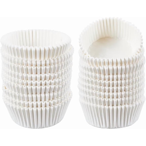 500pcs White Cupcake Liners No Smell Baking Mold Paper Grease-Proof Muffin Liners Baking Cups for Cupcakes Nuts Pancakes Desserts Weddings Party Theme Activities Decor 2.8x1.2in