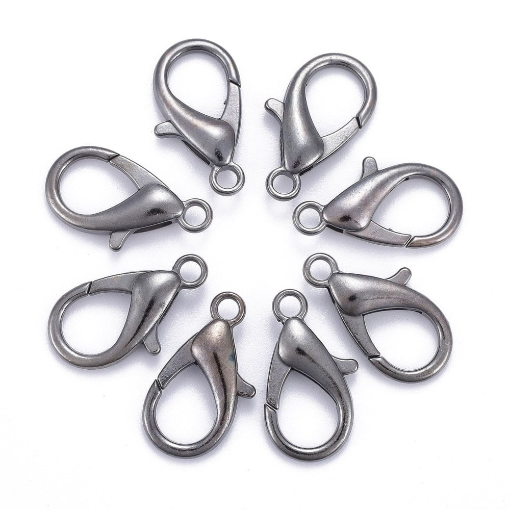 500pcs Zinc Alloy Lobster Claw Clasps Parrot Trigger Clasps Cadmium Free & Nickel Free & Lead Free Gunmetal 21x12mm Hole: 2mm