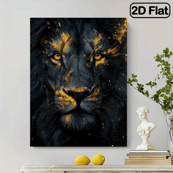 500pcs majestic lion Puzzle Intermediate Challenge DIY Puzzle Game with Vibrant Orange Black Design, White Rectangular Pieces for Family Fun, 14.9*20.4 in.