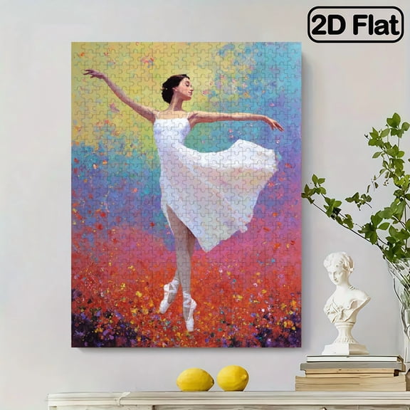 500pcs puzzle-elegant ballerina print - high-quality puzzle for living room- bedroom- office cafe - modern dancer decor gift idea Challenging DIY Intelligence Game