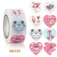 thumbnail image 1 of 500pcs/roll Envelopes Packing Bag Happy Valentine's Day Labels Gift Box Paper Packaging Sticker Love Heart Shape Seal Sticker Valentine's Day Stickers HA137, 1 of 8