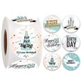 thumbnail image 1 of 500pcs/roll Happy Birthday Sticker Birthday Party Celebration Gift Decoration Round Sticker, 1 of 6
