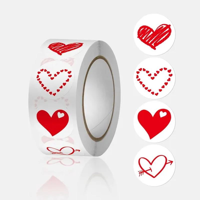 500pcs/roll Heart Stickers Roll; Heart Stickers Labels for Baking Packaging; Envelope Seals; Small Business