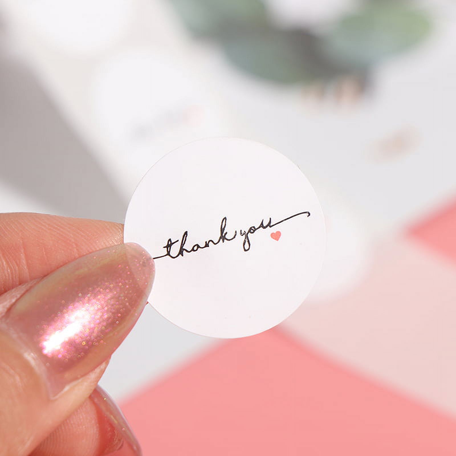 500pcs/roll Round White paper label sticker thank you sticker scrapbook ...