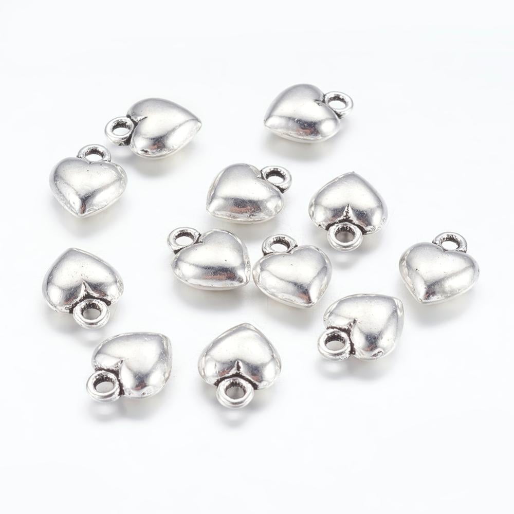 500pcs style Alloy Lead Free and Cadmium Free Heart Antique Silver 11.5mm long 9mm wide 4.5mm thick hole: 1.5mm