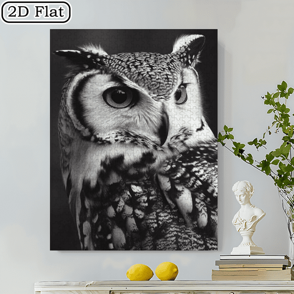 500pcsOwl Jigsaw Puzzle Suitable for - Large Challenging Wildlife Owl Shapes, - Family Activity, Colorful Owl for Seniors,20.4*14.9 in