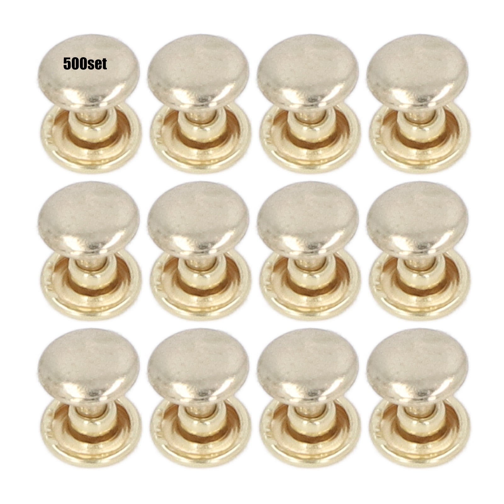 500set Metal Studs Rivets 8mm DIY Iron Double Flat Uniform Coating