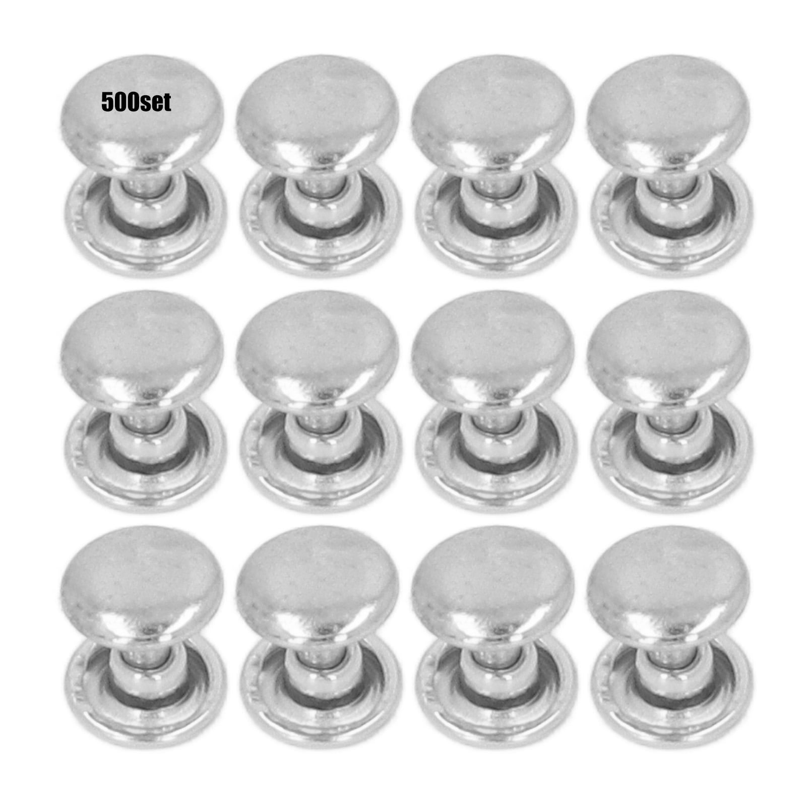 500set Metal Studs Rivets 8mm DIY Iron Double Flat Uniform Coating