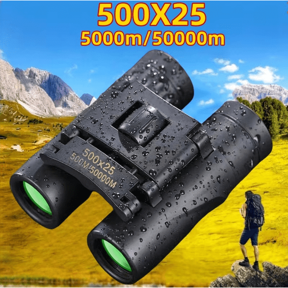 500x25 Powerful Binoculars Long Range Folding Telescope Optics For Hunting Sports Outdoor Camping Travel