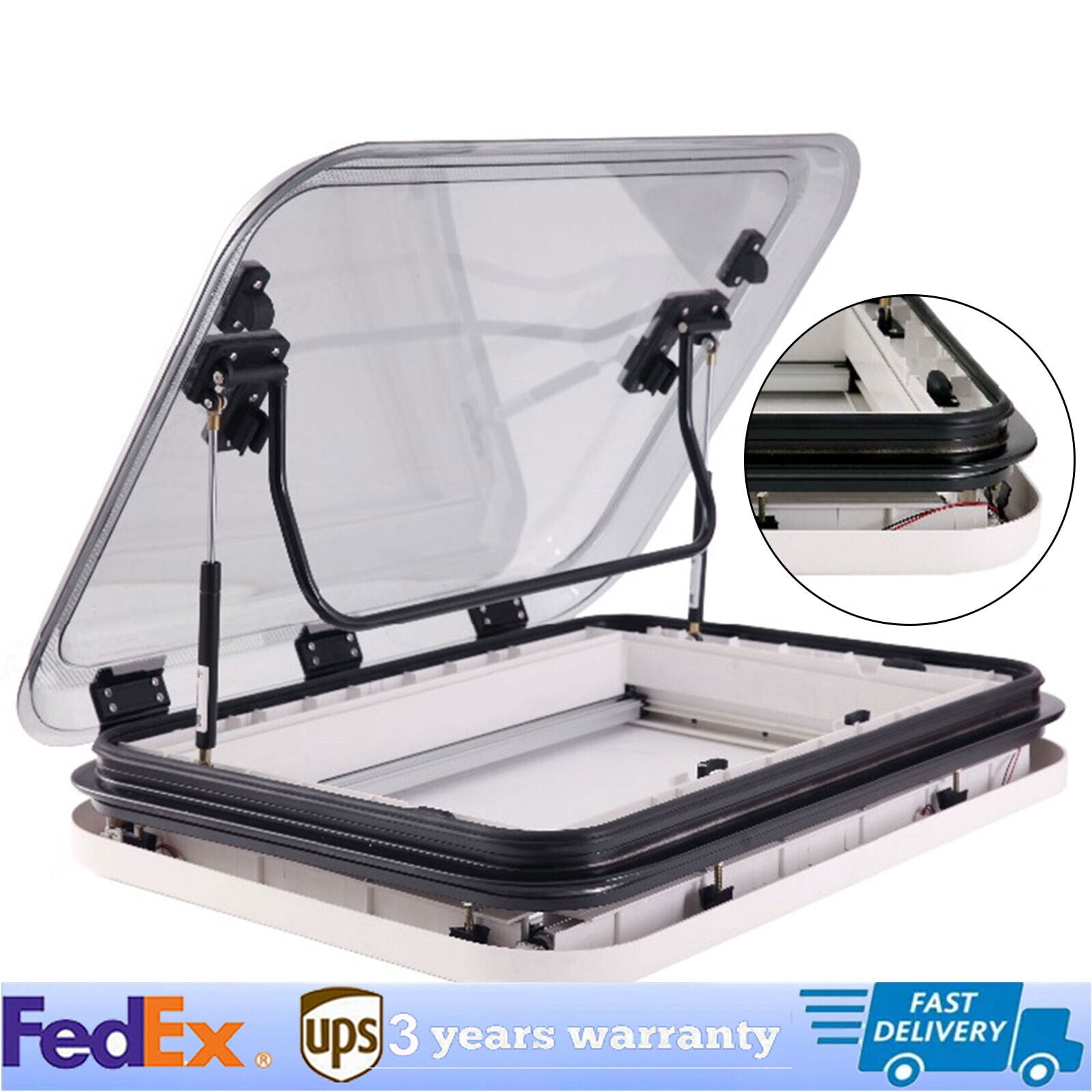 500x500mm Large Caravan RV Skylight Roof Vent Hatch Window for Trailer ...