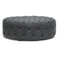 thumbnail image 1 of Baxton Studio Cardiff Dark Gray Linen Modern Tufted Ottoman, 1 of 4
