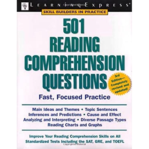 Pre-Owned 501 Reading Comprehension Questions (Skill Builders in Practice) (Paperback) 1576855406 9781576855409