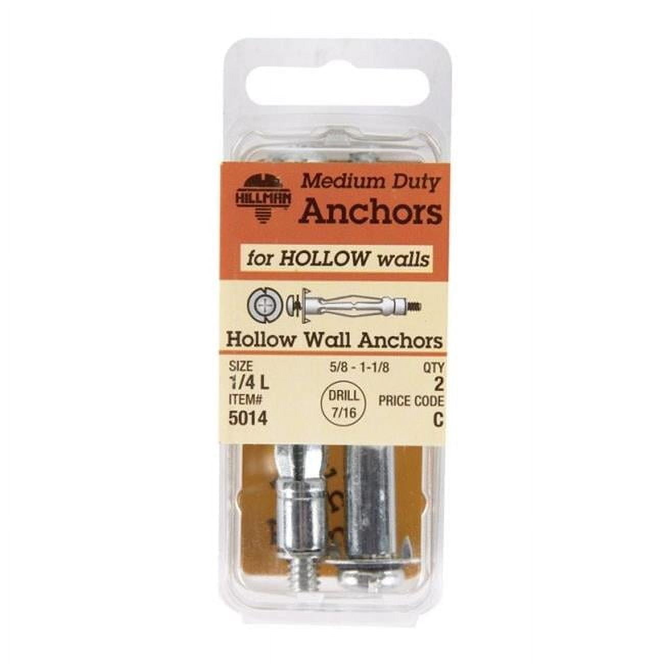 5014 0.25 in. Hollow Wall Anchor  Large - pack of 6
