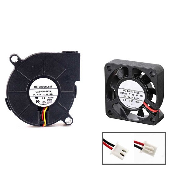 5015 Blower 4010 DC Cooling Fan 24V for 3D Printer, Plastic Processing Equipment & Supplies, ABSS Material, Dual Ball/Oil-Containing Bearing Design