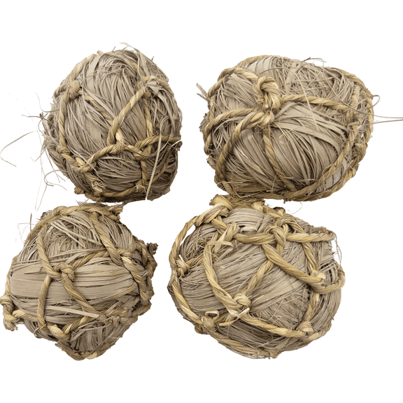 5017 Pk4 Seagrass Sphere Chewers - Handwoven Natural Chewable Bird Foot Toys