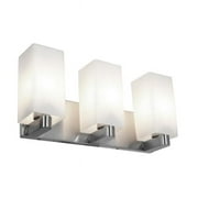 50177-BS/OPL-Access Lighting-Archi-Three Light Bath Vanity-18 Inches Wide by 8.75 Inches Tall-Brushed Steel Finish-Incandescent Lamping Type