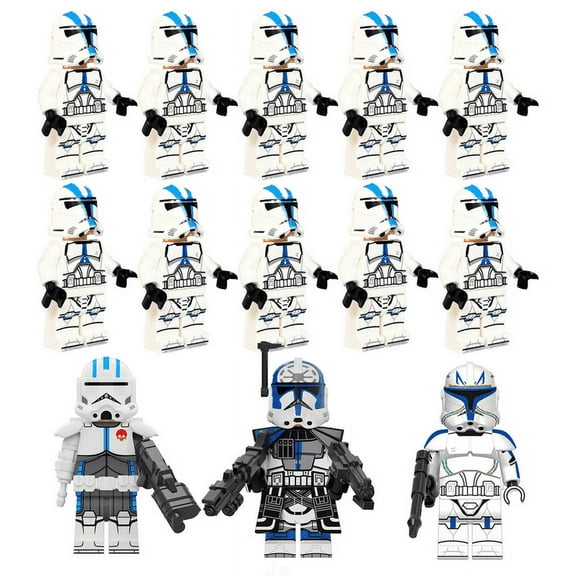 501st Clone Troopers Mini Figures Building Blocks Toys, 13 Pcs Star War Action Figures Toys Battle Pack with Accessories for Kids Fans Gift