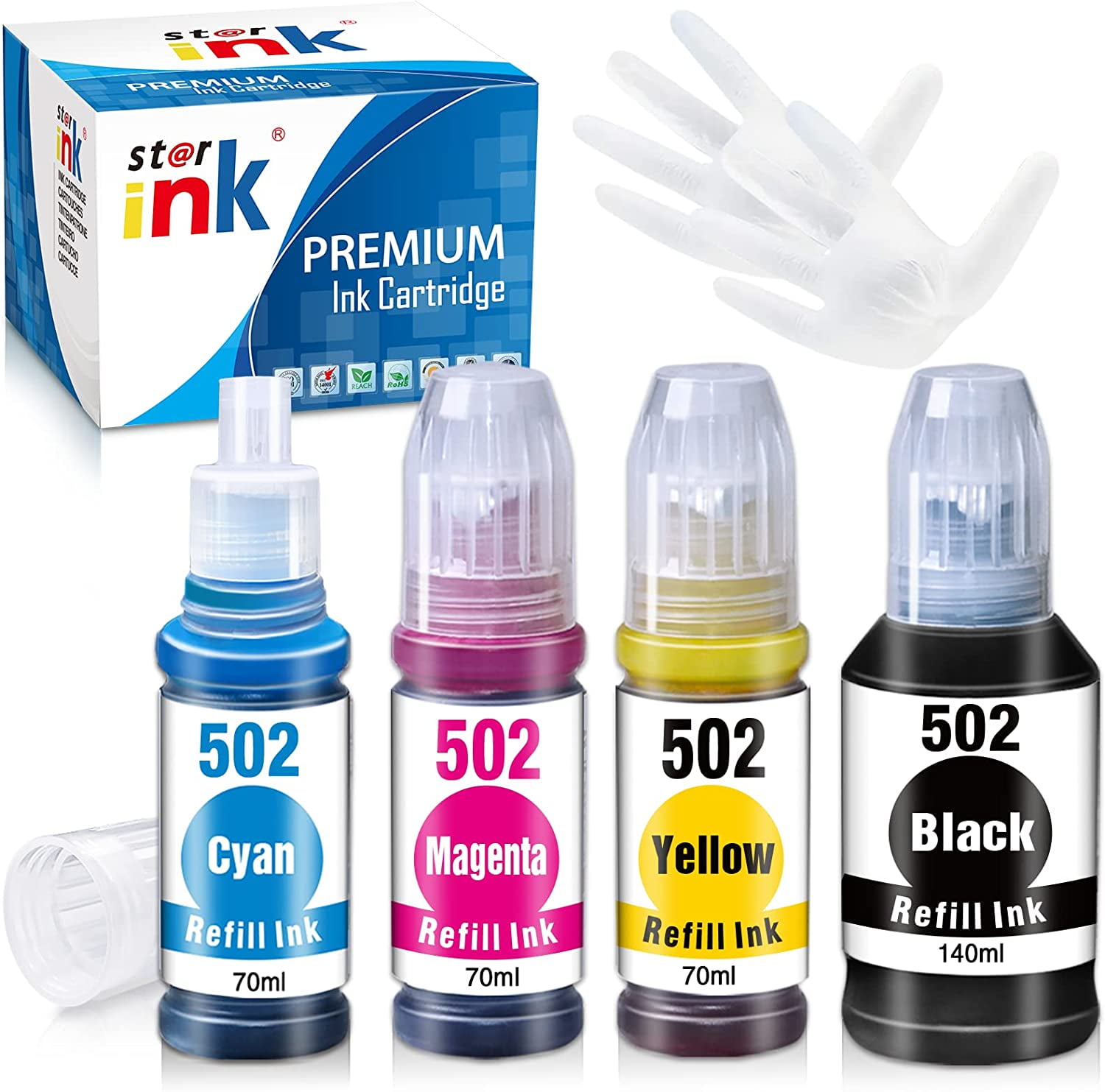 502 Ink Bottle for Epson 502 T502 Ecotank Refill Ink for ET15000 ET