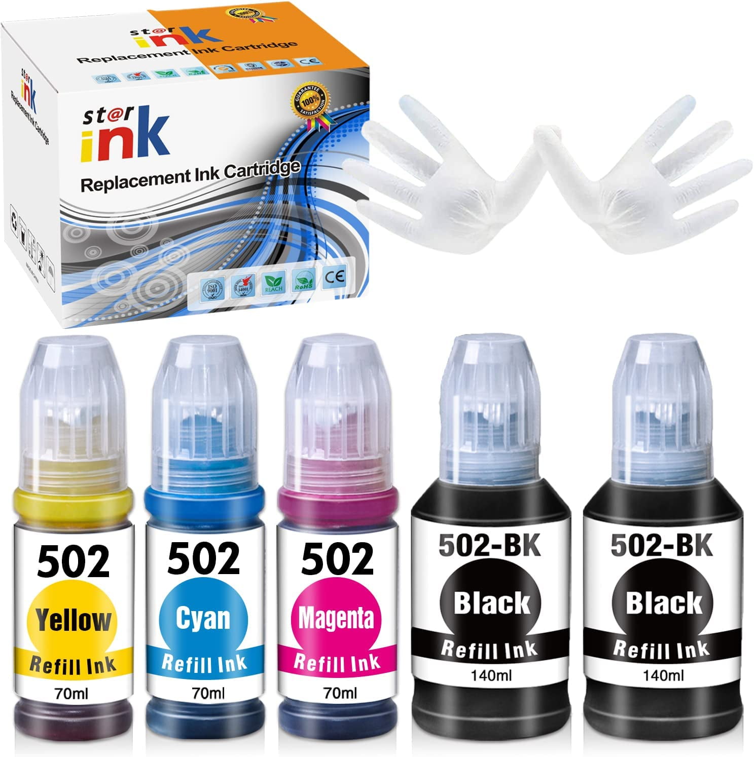 502 Ink Bottle Replacement for Epson 502 T502 Ecotank Refill Ink for Epson ET15000 ET2760 ET